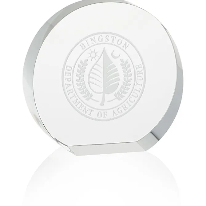 Circle Crystal Award - 6 inches