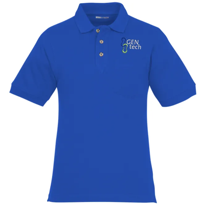 Classic Combed Cotton Pique Polo with Pocket