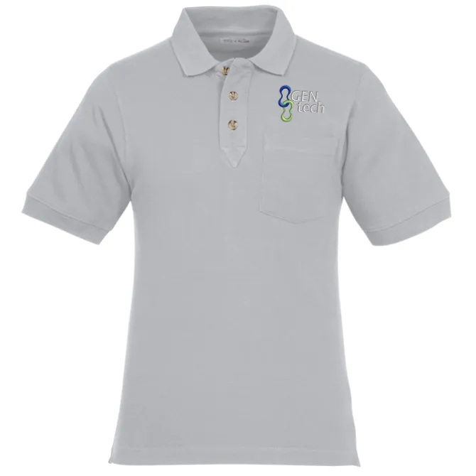 Classic Combed Cotton Pique Polo with Pocket