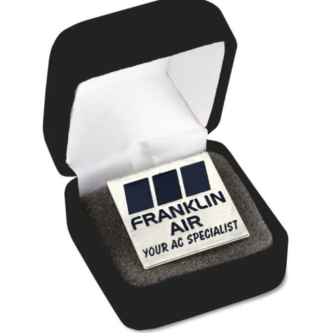 Classic Die Cast Lapel Pin - Square - Gift Box