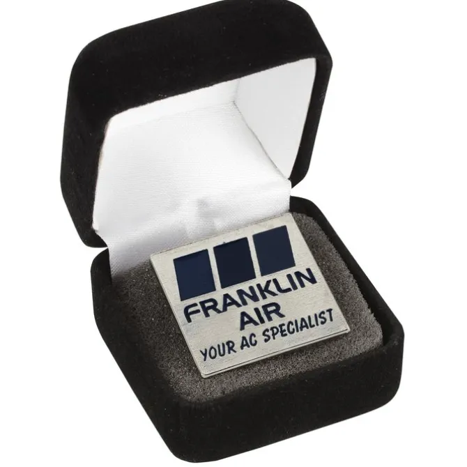 Classic Die Cast Lapel Pin - Square - Gift Box