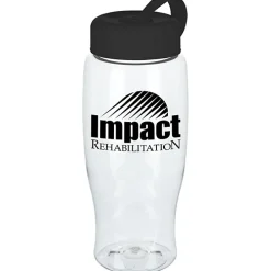 Clear Impact Comfort Grip Bottle with Tethered Lid - 27 oz.