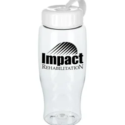 Clear Impact Comfort Grip Bottle with Tethered Lid - 27 oz.