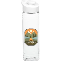 Clear Impact Halcyon Water Bottle with Flip Carry Lid - 24 oz - Full Color