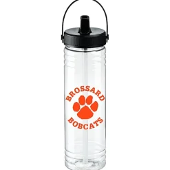 Clear Impact Halcyon Water Bottle with Folding Flip Straw Lid - 24 oz.