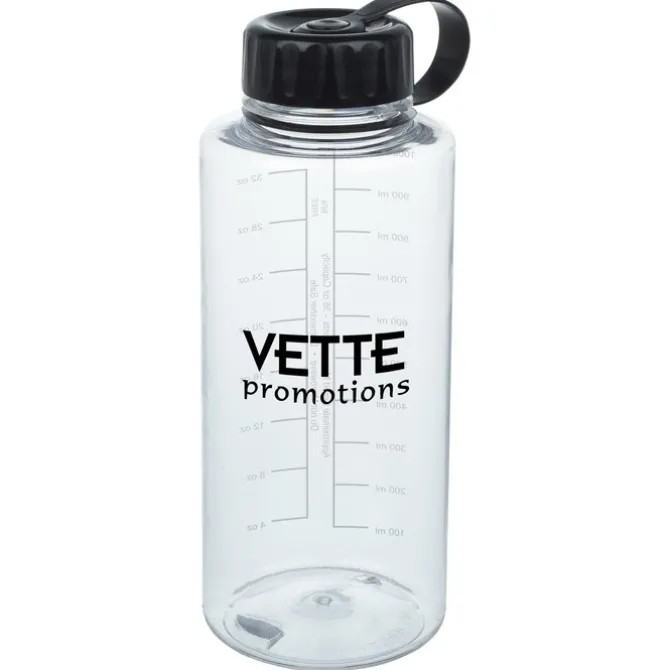 Clear Impact Mountain Bottle with Tethered Lid - 36 oz