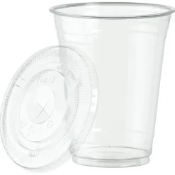 Clear Soft Plastic Cup with Lid - 16 oz