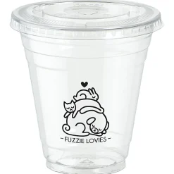 Clear Soft Plastic Cup with Lid - 12 oz
