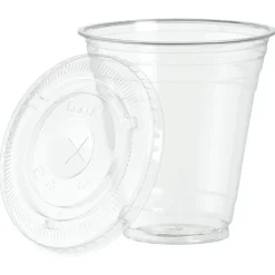 Clear Soft Plastic Cup with Lid - 12 oz