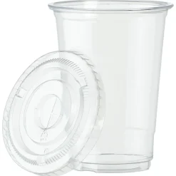 Clear Soft Plastic Cup with Lid - 10 oz