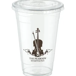 Clear Soft Plastic Cup with Lid - 20 oz