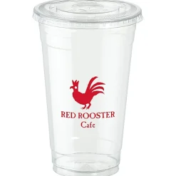 Clear Soft Plastic Cup with Lid - 24 oz