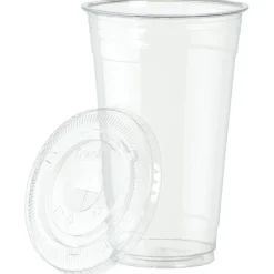 Clear Soft Plastic Cup with Lid - 24 oz