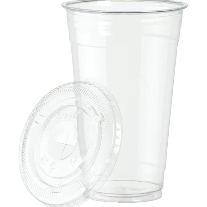 Clear Soft Plastic Cup with Lid - 24 oz
