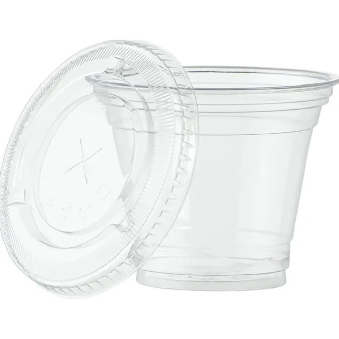Clear Soft Plastic Cup with Lid - 9 oz