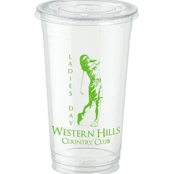 Clear Soft Plastic Cup with Lid - 32 oz