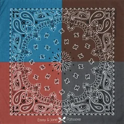 Colorblock Paisley Bandana - 22 inches x 22 inches