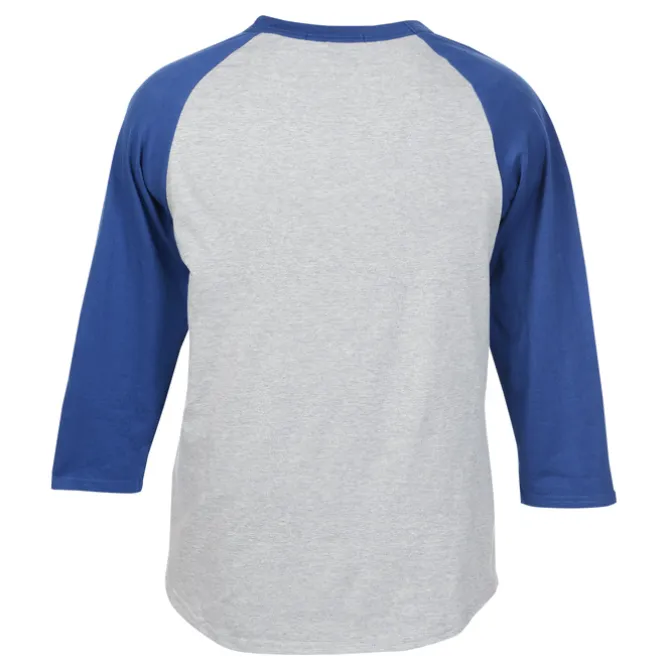 Colorblock 3/4 Sleeve Cotton Baseball T-Shirt