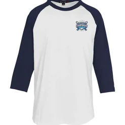 Colorblock 3/4 Sleeve Cotton Baseball T-Shirt - Embroidered
