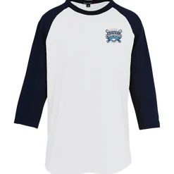 Colorblock 3/4 Sleeve Cotton Baseball T-Shirt - Embroidered