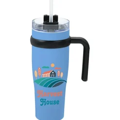 Colorful Buda Mug with Straw - 30 oz.