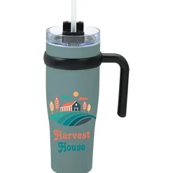 Colorful Buda Mug with Straw - 30 oz.