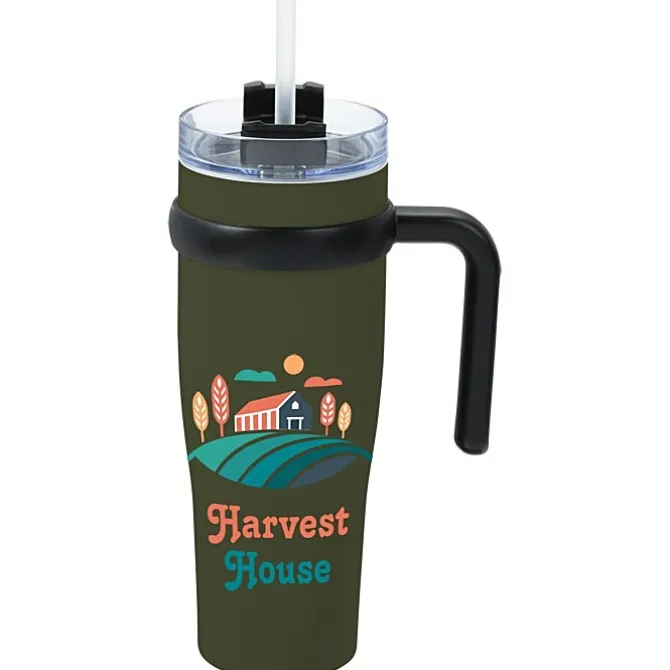 Colorful Buda Mug with Straw - 30 oz.