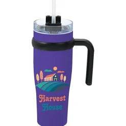 Colorful Buda Mug with Straw - 30 oz.