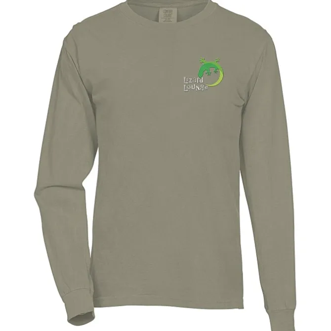Comfort Colors Garment-Dyed 6.1-oz LS T-Shirt - Embroidered