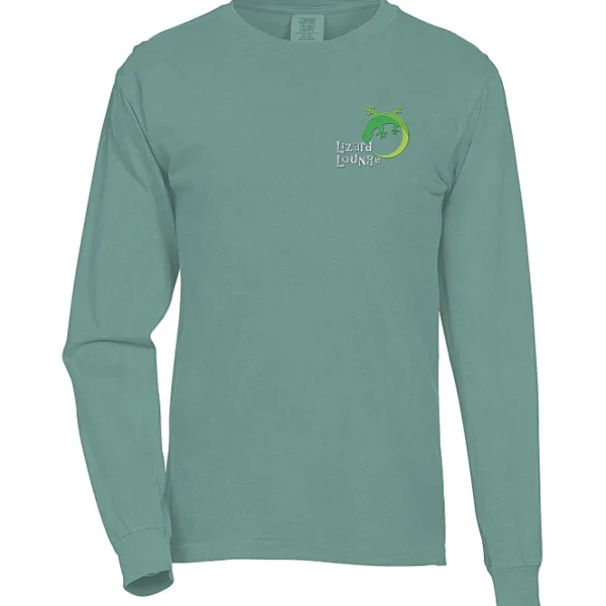 Comfort Colors Garment-Dyed 6.1-oz LS T-Shirt - Embroidered