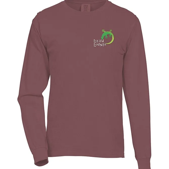 Comfort Colors Garment-Dyed 6.1-oz LS T-Shirt - Embroidered