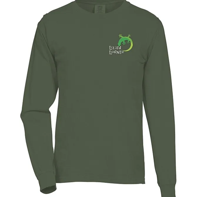 Comfort Colors Garment-Dyed 6.1-oz LS T-Shirt - Embroidered