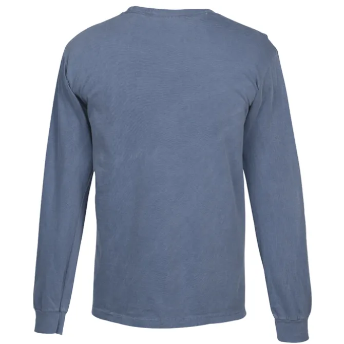 Comfort Colors Garment-Dyed 6.1-oz LS T-Shirt - Embroidered