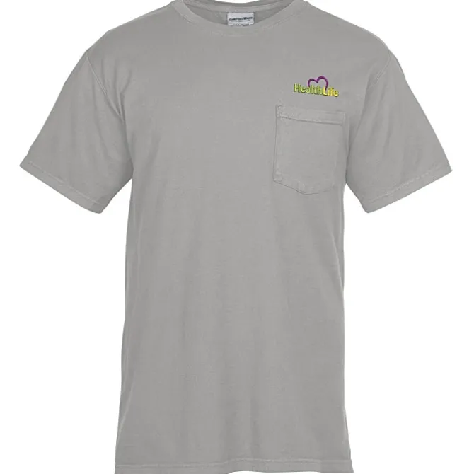 ComfortWash Garment-Dyed Pocket Tee - Embroidered