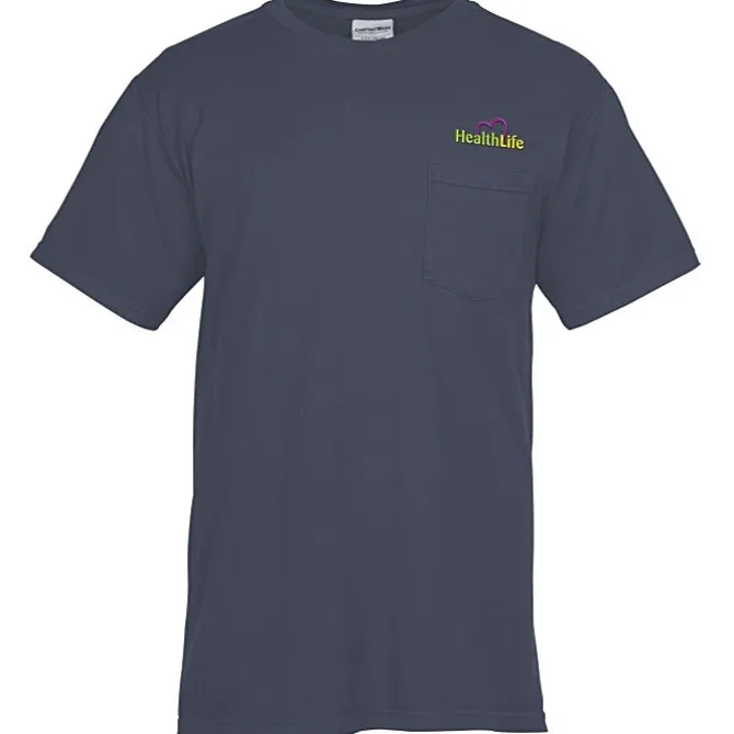 ComfortWash Garment-Dyed Pocket Tee - Embroidered