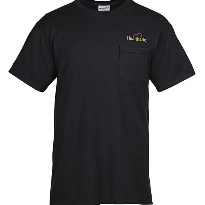 ComfortWash Garment-Dyed Pocket Tee - Embroidered