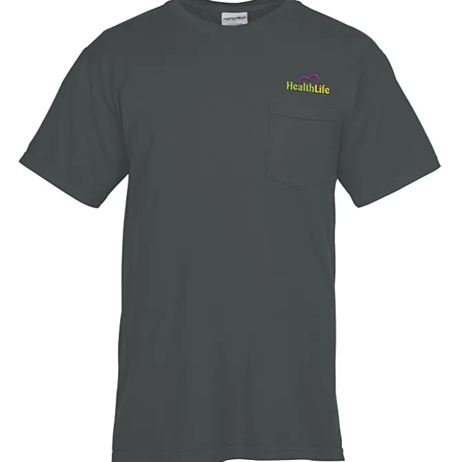 ComfortWash Garment-Dyed Pocket Tee - Embroidered