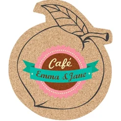 Cork Coaster - Peach - Full Color