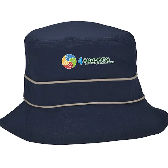 Cotton Bucket Hat with Trim