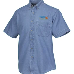 Cotton Short Sleeve Denim Shirt - Men's