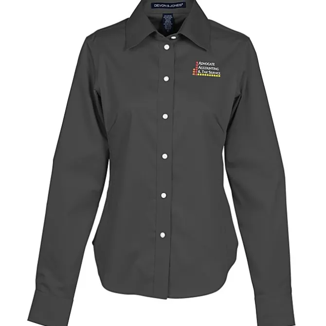 Crown Collection Solid Stretch Twill Shirt - Ladies'