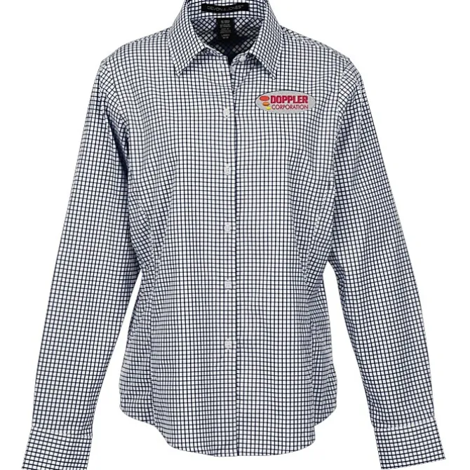 CrownLux Performance Micro Windowpane Shirt - Ladies'