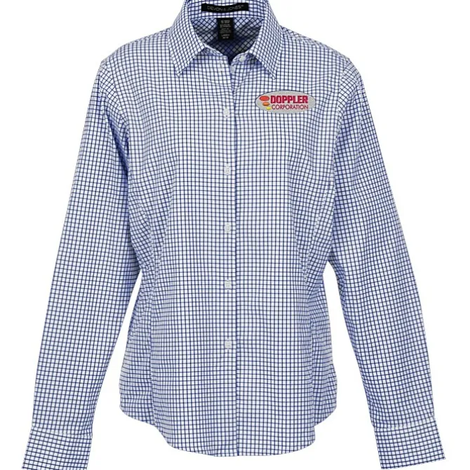 CrownLux Performance Micro Windowpane Shirt - Ladies'