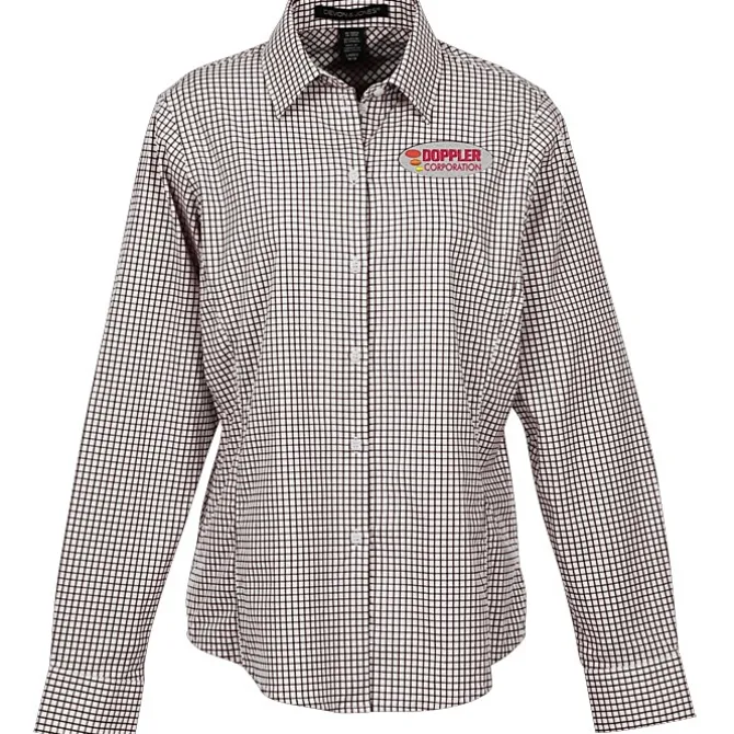 CrownLux Performance Micro Windowpane Shirt - Ladies'