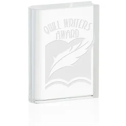 Crystal Book Award - 4 inches