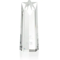 Crystal Star Obelisk Award - 10 inches
