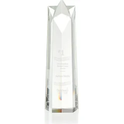 Crystal Star Obelisk Award - 12 inches
