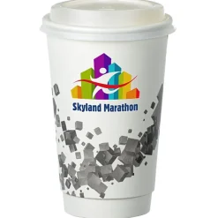 Cubes Floating Full Color Insulated Paper Cup with Lid - 16 oz.