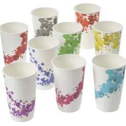 Cubes Floating Full Color Insulated Paper Cup with Lid - 16 oz.