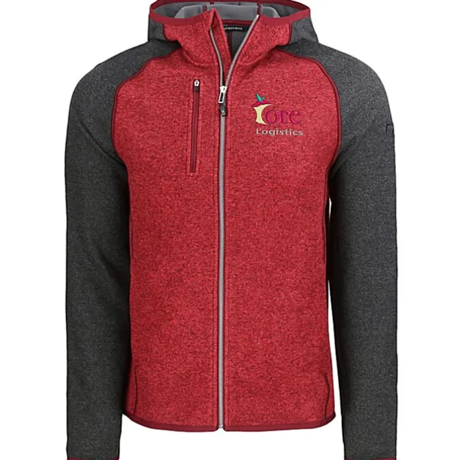 Cutter & Buck Sweater Knit Hooded Fleece Jacket - Men's